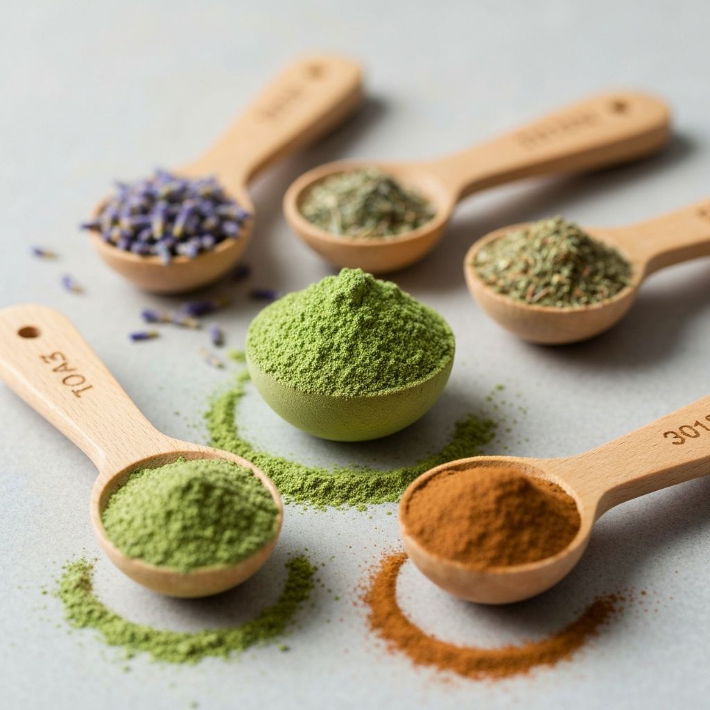 Kräuterpulver in Messlöffel