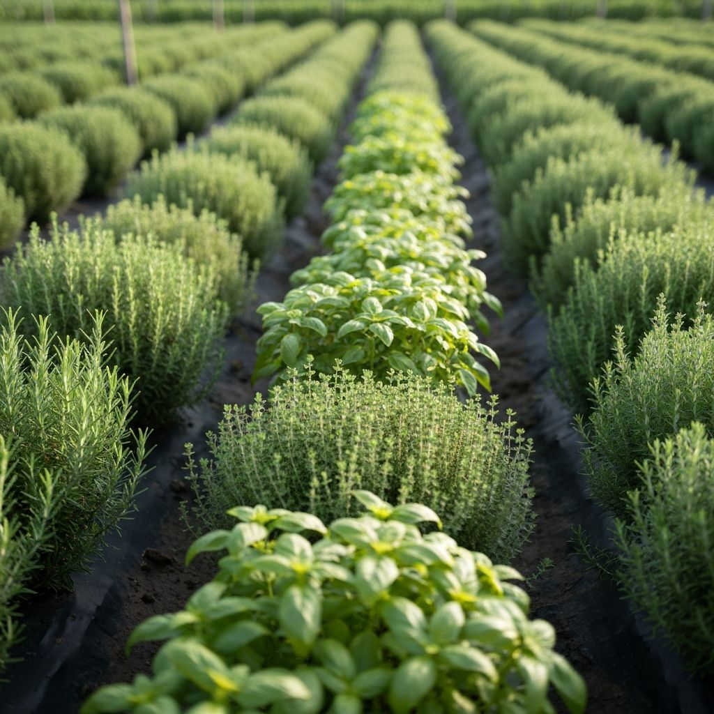 Asiatische Kräuterplantage